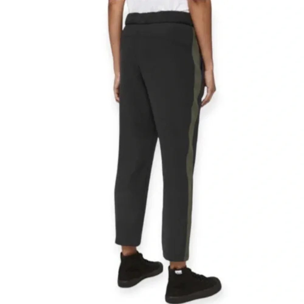 Lululemon On The Fly Pant Woven Track Stripe Black Green 8